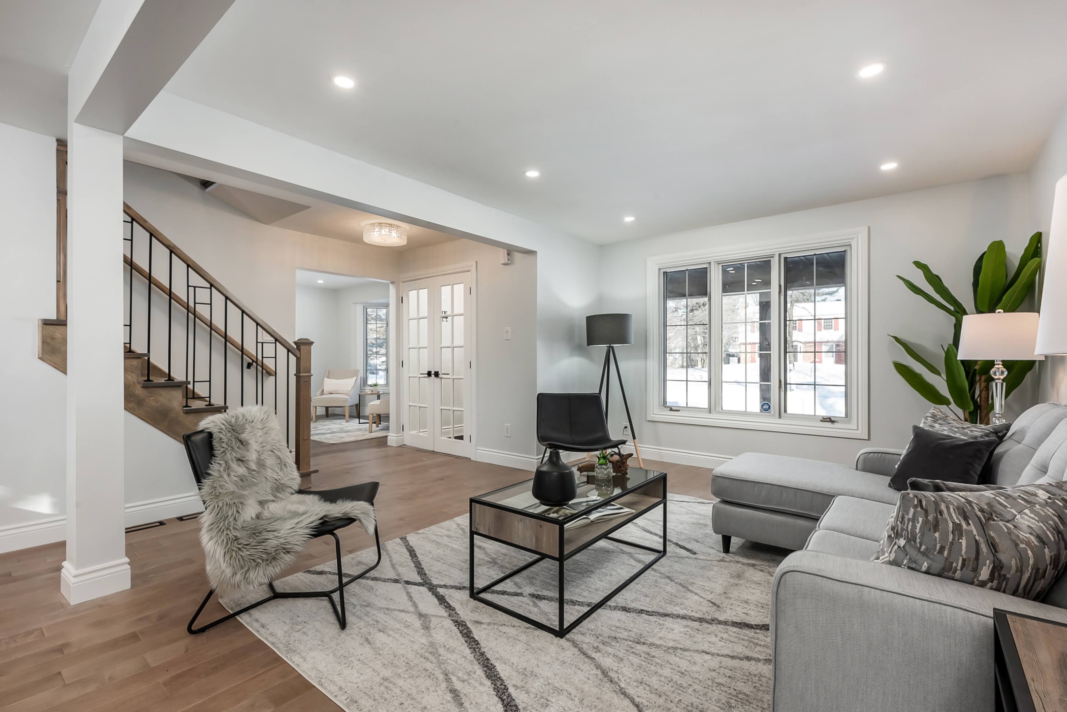 Open concept living renovation in Dollard-Des Ormeaux